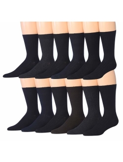 James FialloMen's 12-Pairs Solid Colored Bold Lightweight Dress Socks