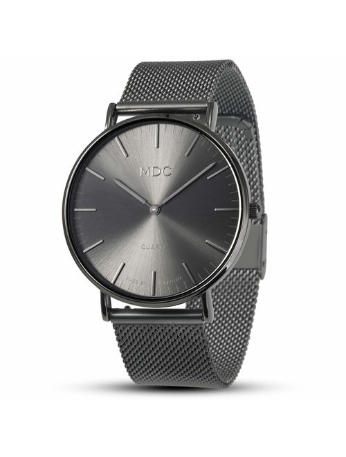 MDC Mens Minimalist Ultra Thin Leather Watch Dress Casual Classic Formal Quartz Analog Wrist Watches for Men