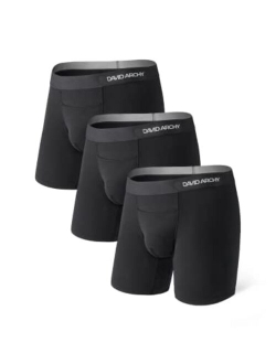 Men's 3 Pack Premium Supima Cotton Underwear Ultra Soft Boxer Briefs with Fly