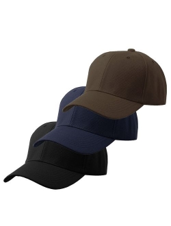 Men's Plain Baseball Cap Adjustable Curved Visor Hat