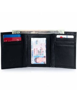 Mens Trifold Wallet Genuine Leather