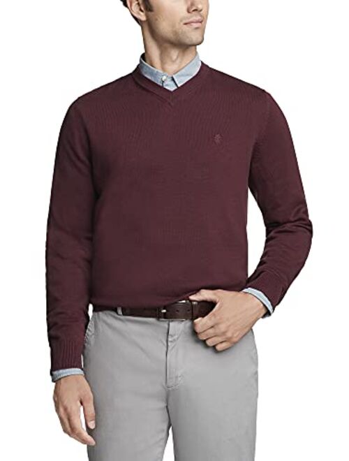 IZOD Men's Premium Essentials Solid V-Neck 12 Gauge Sweater