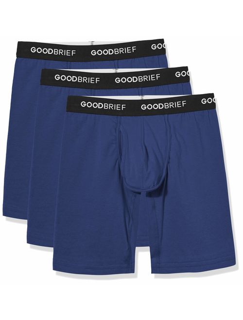 Good Brief Men's Cotton Stretch Long Leg Boxer Briefs (3-Pack/4-Pack/5-Pack)