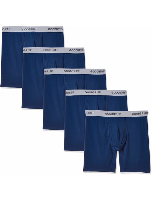 Good Brief Men's Cotton Stretch Long Leg Boxer Briefs (3-Pack/4-Pack/5-Pack)