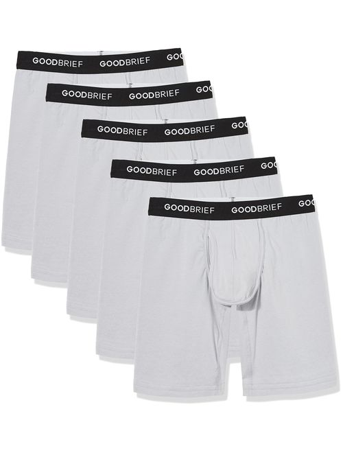 Good Brief Men's Cotton Stretch Long Leg Boxer Briefs (3-Pack/4-Pack/5-Pack)