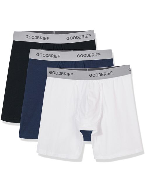 Good Brief Men's Cotton Stretch Long Leg Boxer Briefs (3-Pack/4-Pack/5-Pack)