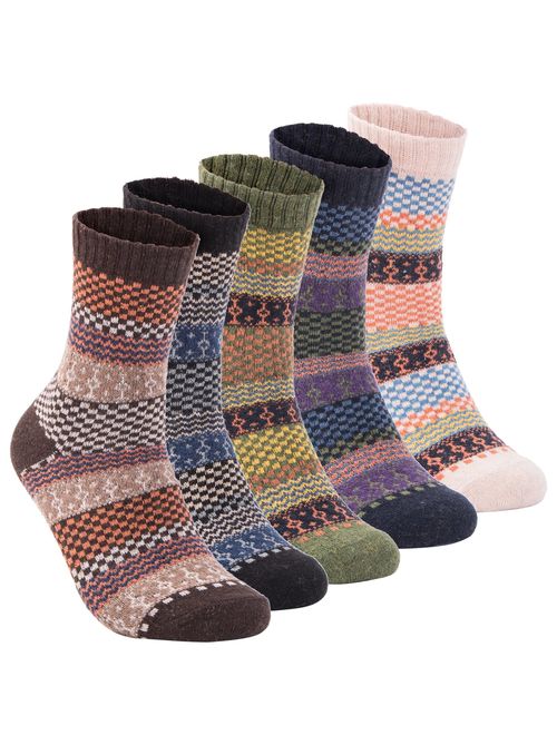 Yannik Men's Warm Soft Comfort Crew Winter Socks (Pack of 5)