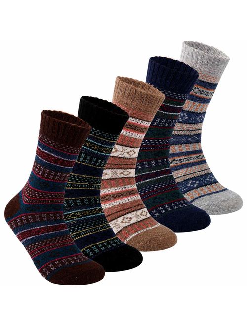 Yannik Men's Warm Soft Comfort Crew Winter Socks (Pack of 5)