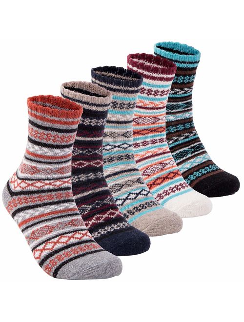 Yannik Men's Warm Soft Comfort Crew Winter Socks (Pack of 5)