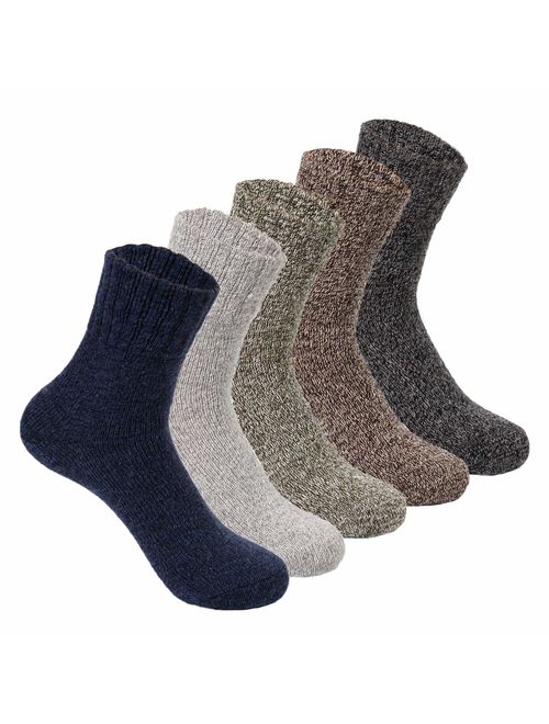 Yannik Men's Warm Soft Comfort Crew Winter Socks (Pack of 5)