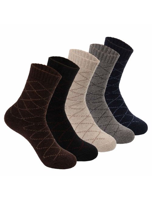 Yannik Men's Warm Soft Comfort Crew Winter Socks (Pack of 5)