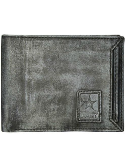 US Armed Forces RFID Men's Genuine Leather Wallets Gift Boxed Fold ARMY NAVY MARINES AIRFORCE