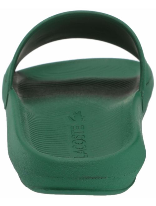 Lacoste Men's Croco Slide Sandal, Green/White, 12 Medium US