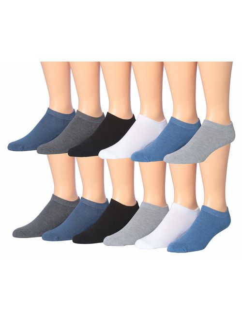 James Fiallo Men's 12-Pairs Low Cut Athletic Sport Socks