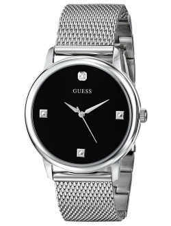 Men's Stainless Steel Diamond Dial Mesh Bracelet Watch