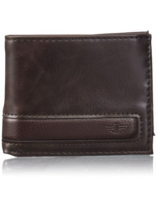 Dockers Men's Bifold Leather Wallet - Thin Slimfold RFID Blocking Security Smart Extra Capacity