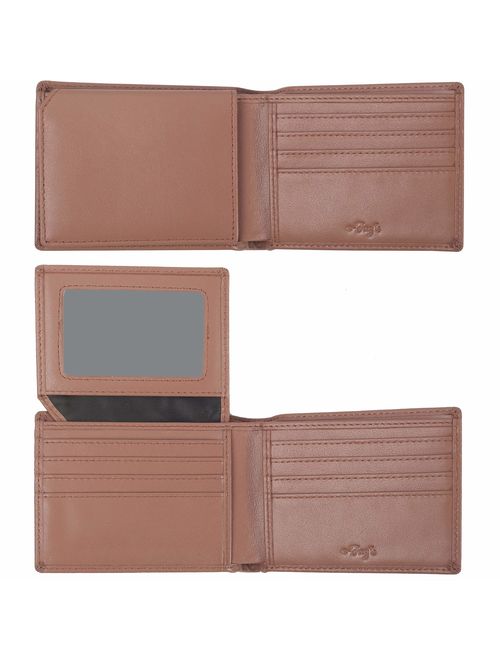 RFID Wallets for Men - Real Leather Bifold Wallets - Thin & Slim RFID Blocking Security Wallet