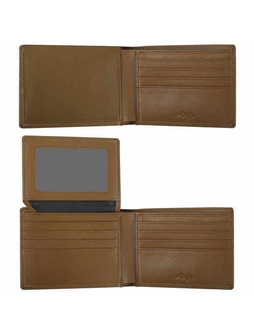 RFID Wallets for Men - Real Leather Bifold Wallets - Thin & Slim RFID Blocking Security Wallet