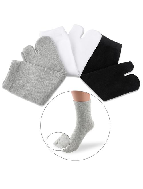 NUOLUX Cotton Socks,Toe Socks,Elastic Cotton Tabi Socks Pack of 3