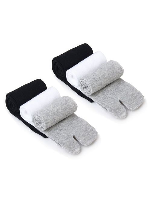 NUOLUX Cotton Socks,Toe Socks,Elastic Cotton Tabi Socks Pack of 3