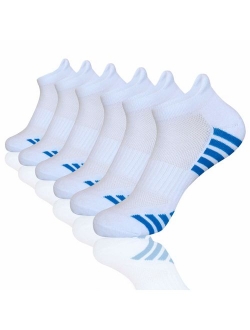 Shinno Mens Ankle Athletic Socks Low Cut Breathable Cushion Running Tab Socks 6 Pack