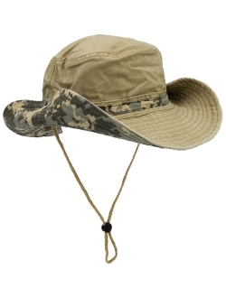 Outdoor Summer Boonie Hat for Hiking, Camping, Fishing, Operator Floppy Military Camo Sun Cap for Men or Women