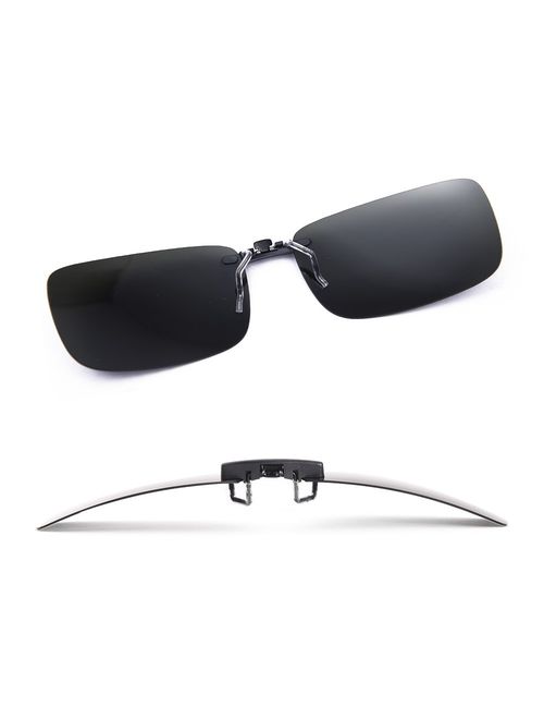 Polarized Clip on Sunglasses for Prescription/Myopia Eyeglasses Outdoor/Driving