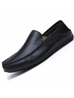 Lapens Men's Driving Shoes Premium Genuine Leather Fashion Slipper Casual Slip On Loafers Shoes