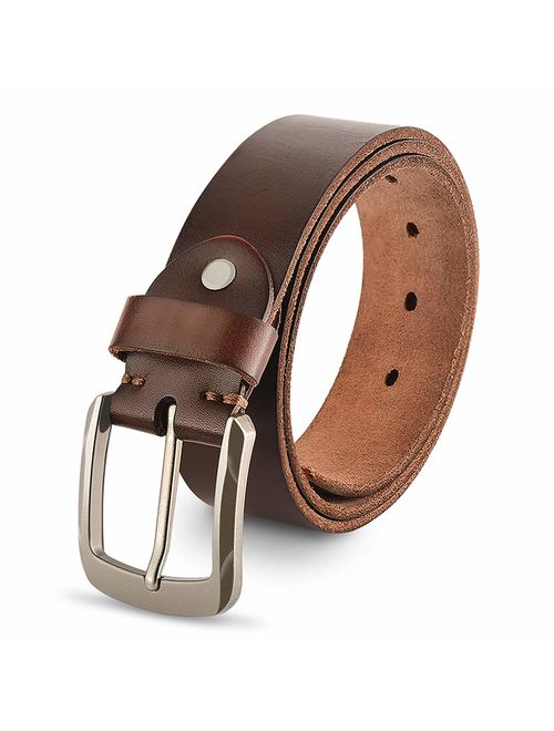 Genuine Leather Belts For Men, 100% Full Grain Fashion Mens Belt For Casual Wear, With Antique Alloy Buckle.