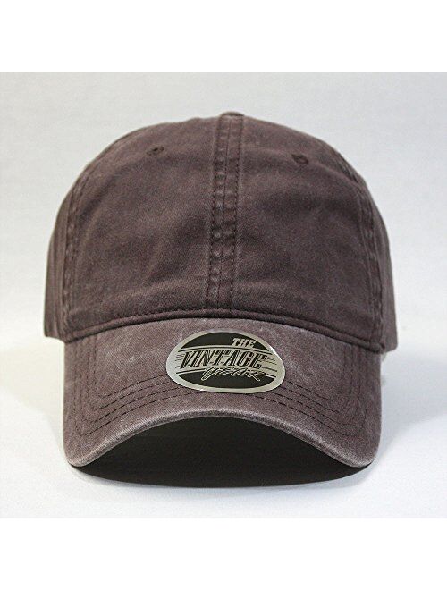 Vintage Washed Dyed Cotton Twill Low Profile Adjustable Baseball Cap