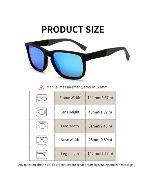 SUNGAIT Unisex Polarized Sunglasses Stylish Sun Glasses with Spring Hinges