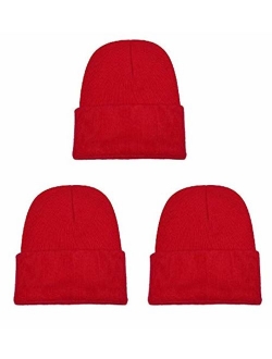 Gelante Unisex Beanie Cap Knitted Warm Solid Color and Multi-Color Multi-Packs