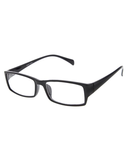 grinderPUNCH Fake Plastic Rim Clear Lens Plano Reading Glasses for Men and Women