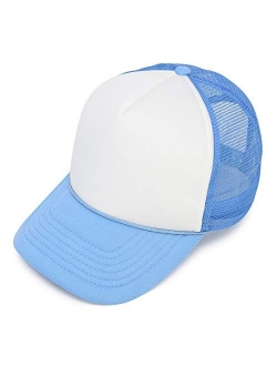 Two Tone Trucker Hat Summer Mesh Cap with Adjustable Snapback Strap