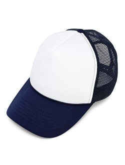 Two Tone Trucker Hat Summer Mesh Cap with Adjustable Snapback Strap