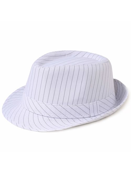 BABEYOND Fedora Hat for Men Panama Straw Trilby Hat Short Brim Summer Sun Hat