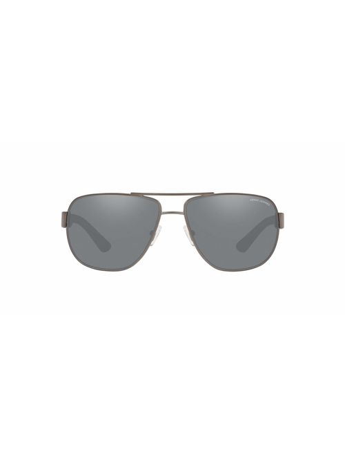 Armani Exchange AX2012 Rectangular Metal Sunglasses