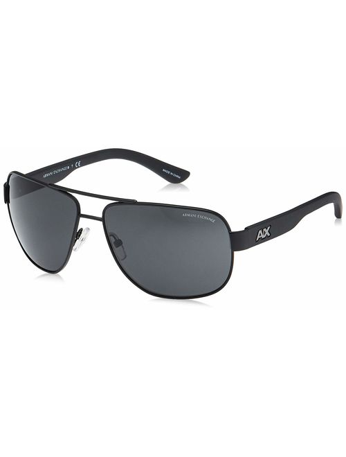 Armani Exchange AX2012 Rectangular Metal Sunglasses