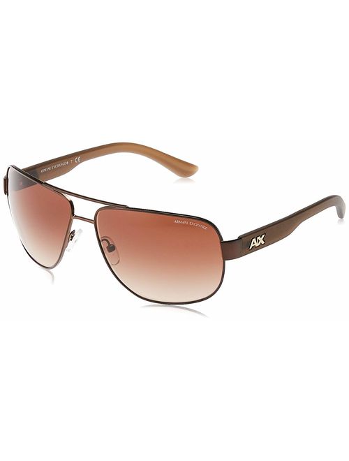 Armani Exchange AX2012 Rectangular Metal Sunglasses