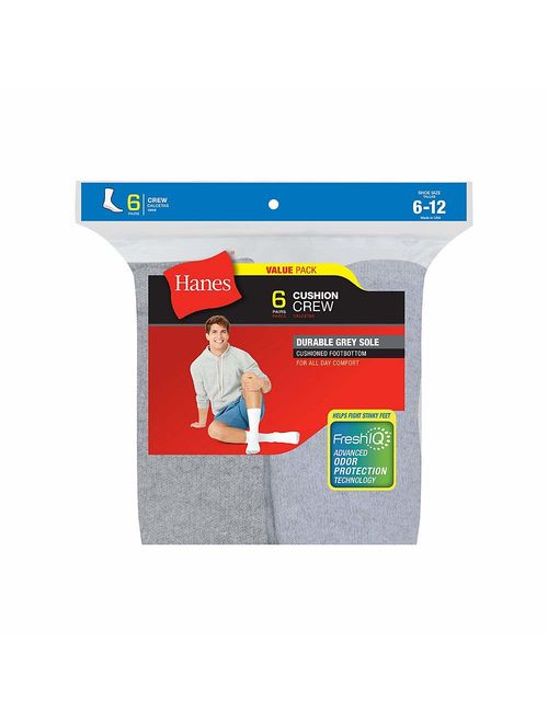 Hanes Men's Cushion Crew Sock