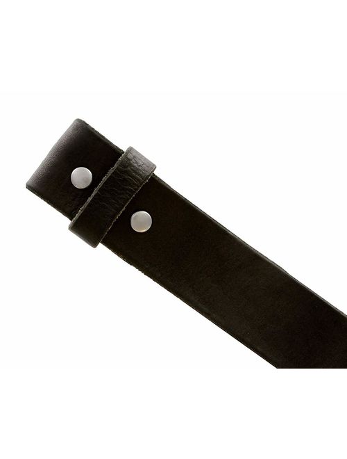 100% One-Piece Full Grain Leather Belt Strap with No Slot Hole 1 1/2