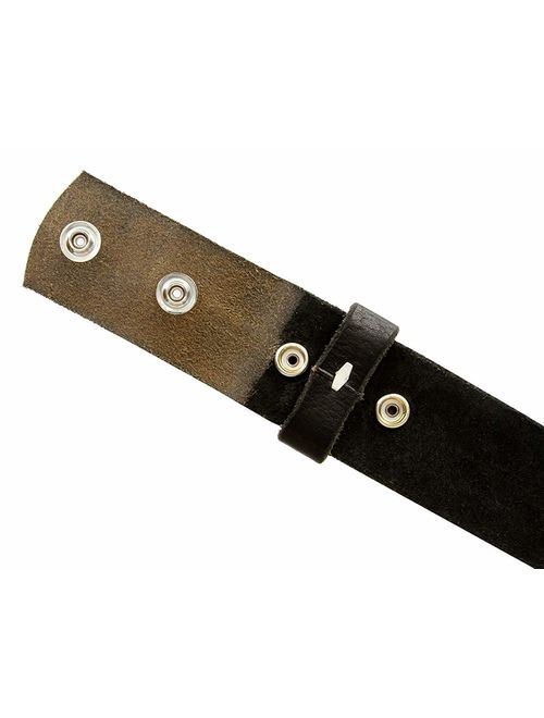 100% One-Piece Full Grain Leather Belt Strap with No Slot Hole 1 1/2