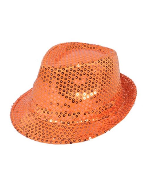 boxed-gifts Solid Color Sequins Fedora Hat