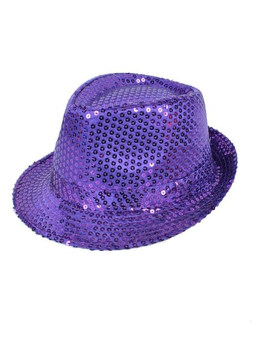 boxed-gifts Solid Color Sequins Fedora Hat