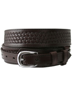 James Western Basketweave Leather Embossed Ranger Belts