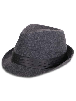 YoungLove Classic Gangster Stain-Resistant Crushable Gentleman's Fedora
