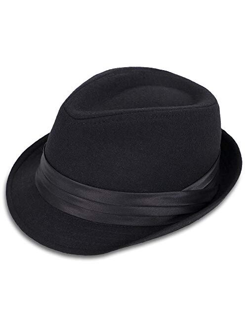 YoungLove Classic Gangster Stain-Resistant Crushable Gentleman's Fedora