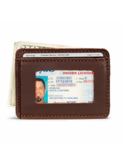 Saddleback Leather Co. Slim Full Grain Leather Front Pocket ID Window Wallet for Men Includes 100 Year Warranty