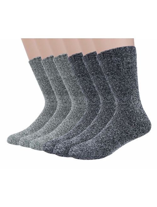 5/6 Pairs Mens Wool Socks Warm Winter Thermal Cozy Casual Socks for Men