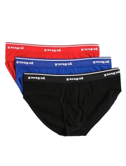 papi Men's Cotton Solid Elastic Waist Low Rise Brief Pack of 3 Underwear